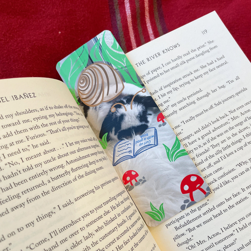 Sleeping Bunny Snail Bookmark