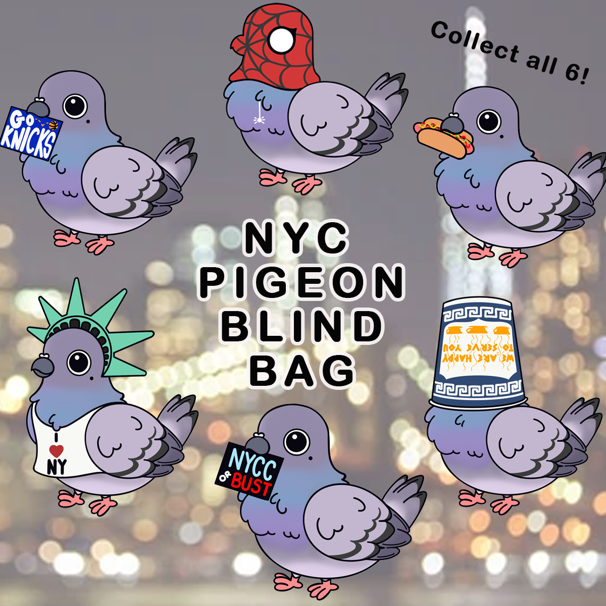Pre-Sale NYC Pigeon Pin Blind Bag