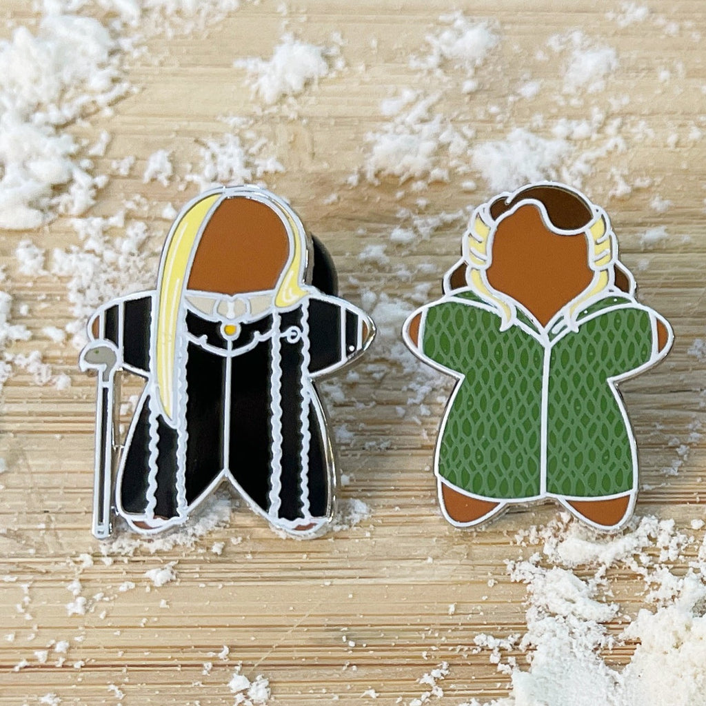 Platinum Mom + Dad Gingerbread Enamel Pin Pair