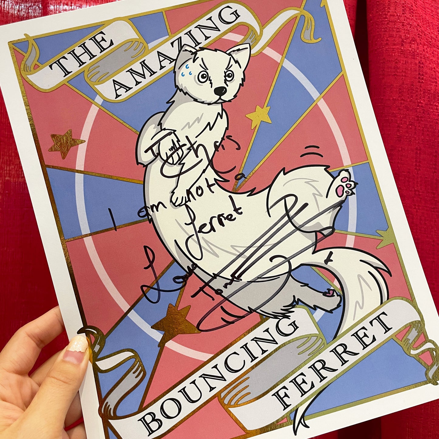 Bouncing Ferret Foil Print