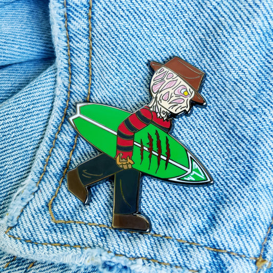 Surfing Elm Enamel Pin