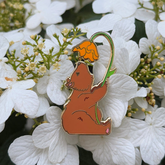 Bear + Poppy Enamel Pin