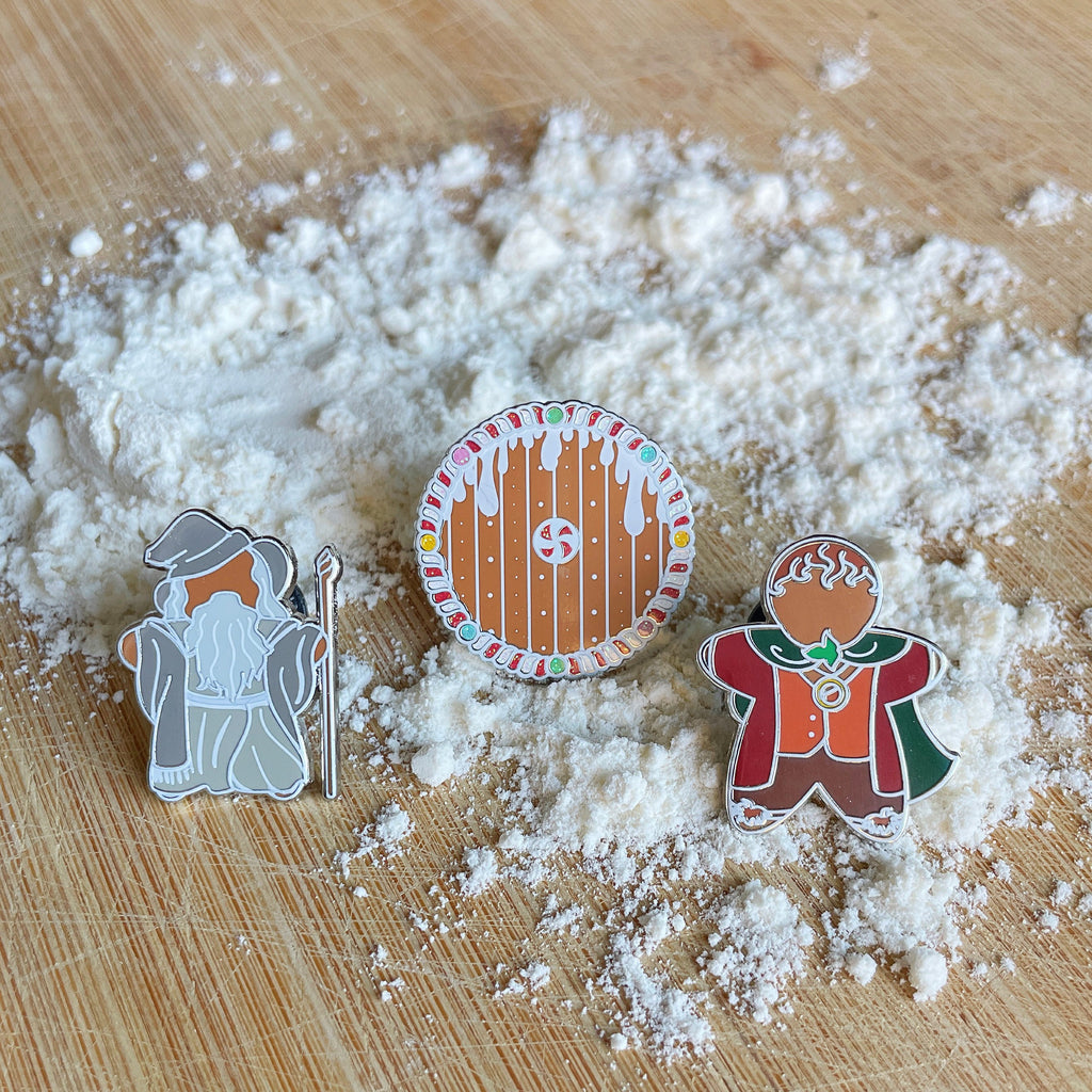 The Beginning Gingerbread Enamel Pin Set