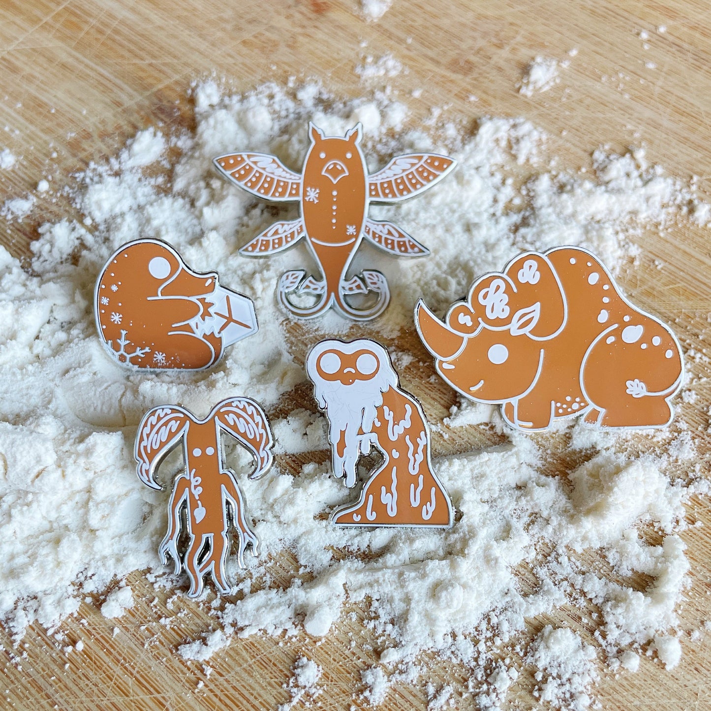 Beasts Gingerbread Enamel Pin Set