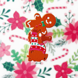 Runaway Gingerbread Noodle Enamel Pin