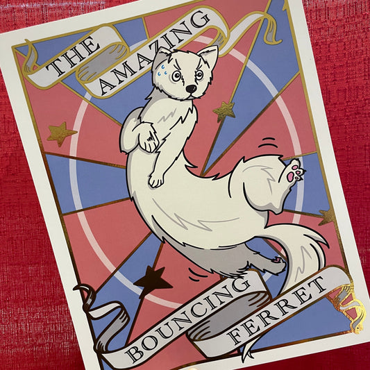 Bouncing Ferret Foil Print