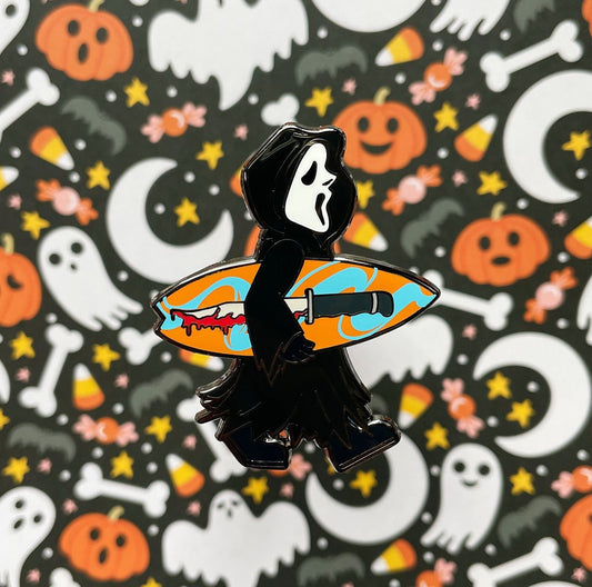 Surfing Scream Enamel Pin