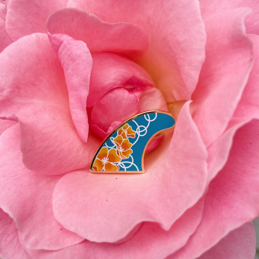 Poppy Surf Fin Enamel Pin