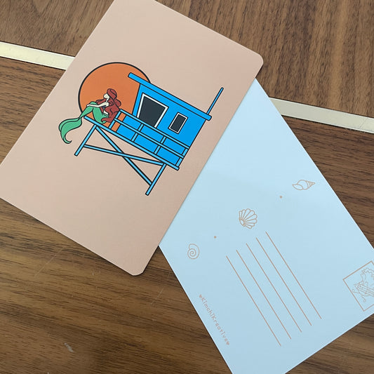 Mermaid Lifeguard Postcard