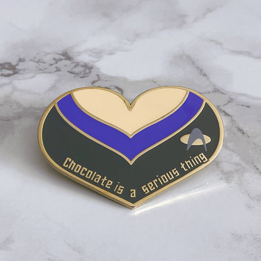Serious Chocolate Heart Enamel Pin