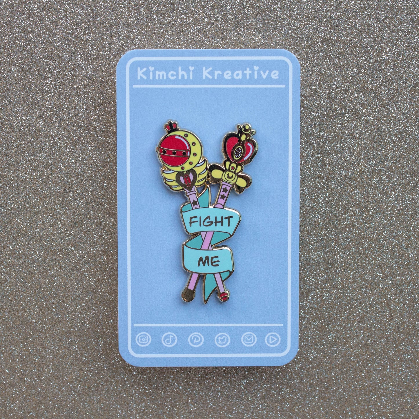 Fight Me Enamel Pin