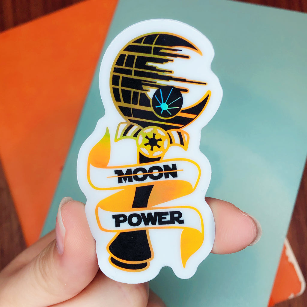 No Moon Power Holographic Sticker