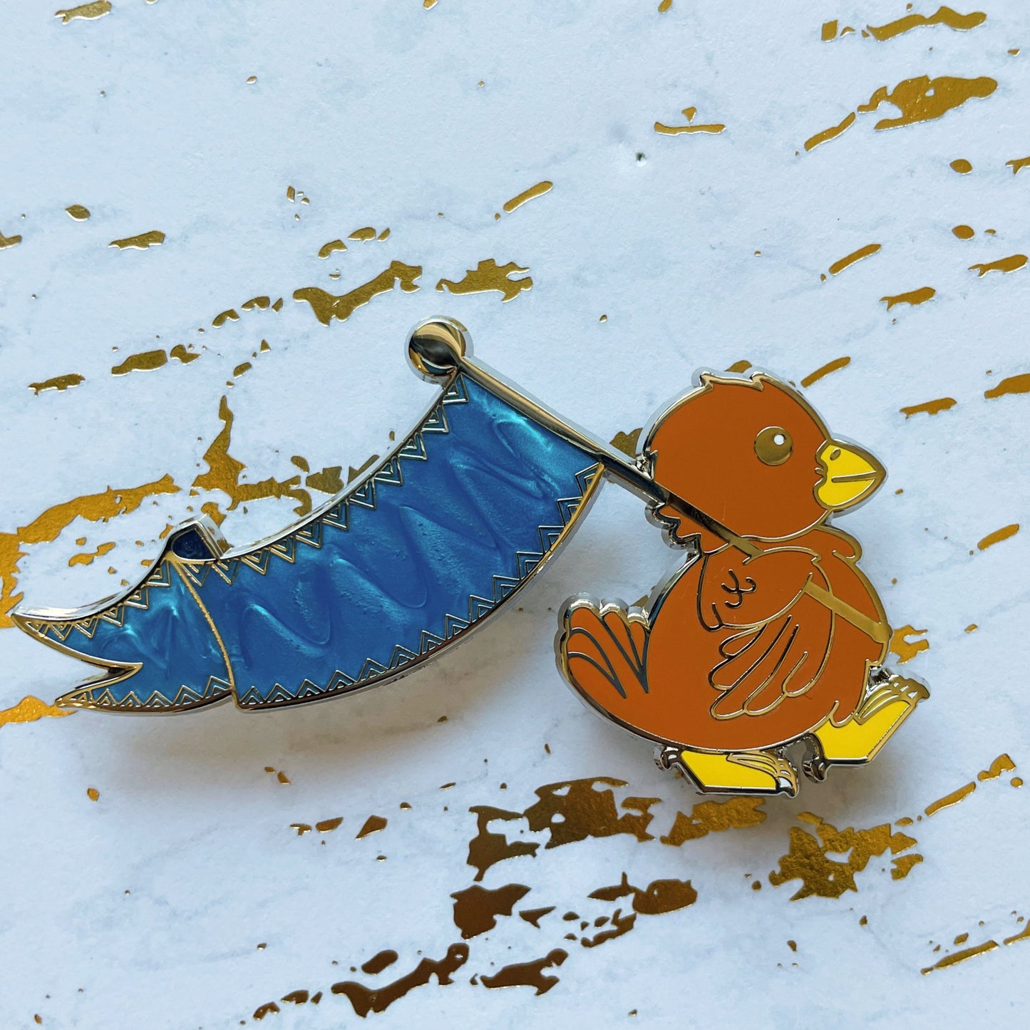 Eagle Flag Autograph Enamel Pin