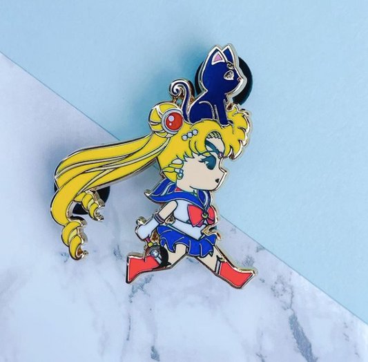 Runaway Moon Enamel Pin