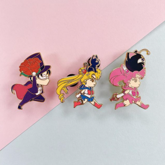 Runaway Moon Trio Enamel Pin Set